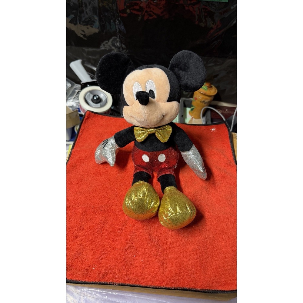 TY Sparkle Plush Mouse Character - Red/Gold Glitter Outfit Disney